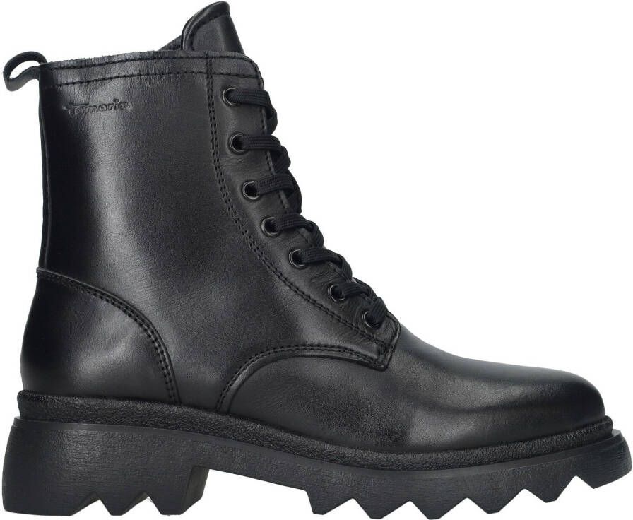 Tamaris Zwarte leren veterschoen met stevige zool Zwart Dames - Foto 4