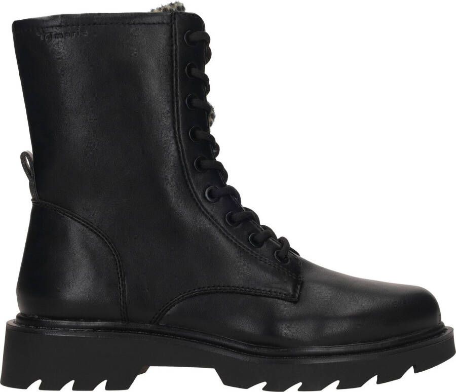 Tamaris Zwarte veterboot met dierenprint voor dames Zwart Dames - Foto 4