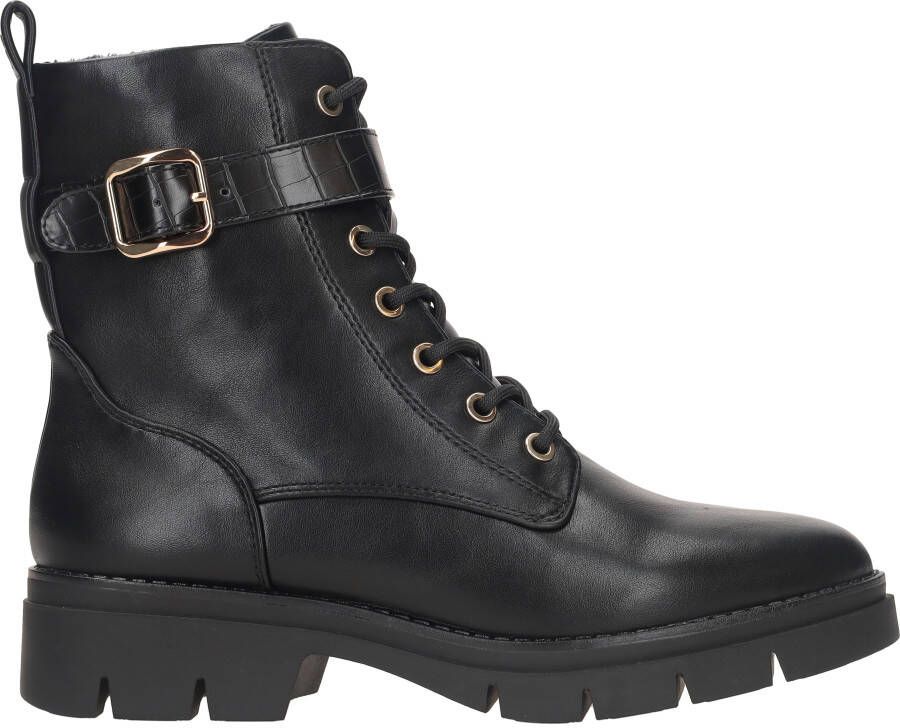 Tamaris Hoge veterschoenen met decoratief bandje in reptielenpatroon en gesp - Foto 3