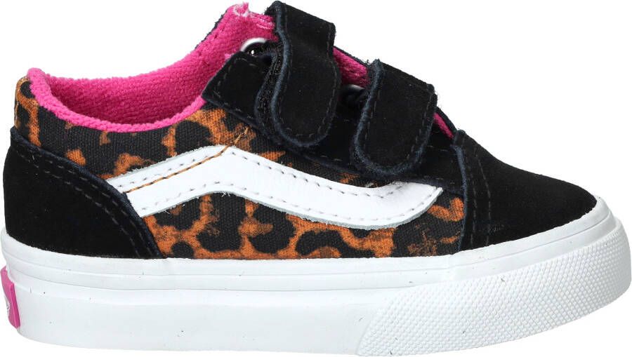 Vans Old Skool V Leopard Pop Sneakers Zwart