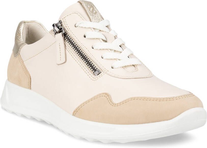 ECCO Flexure Runner W Dames leren sneaker Beige Size: 36 (UK 3.5-4)