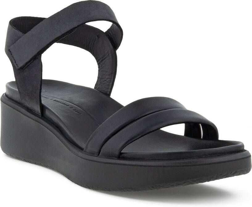 ECCO Flowt Wedge LX W Dames leren sleehak sandaal Zwart Size: 36 (UK 3.5-4)