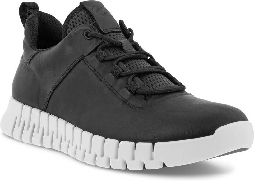 ECCO Gruuv M Heren leren sneaker Zwart Size: 40 (UK 6.5-7)