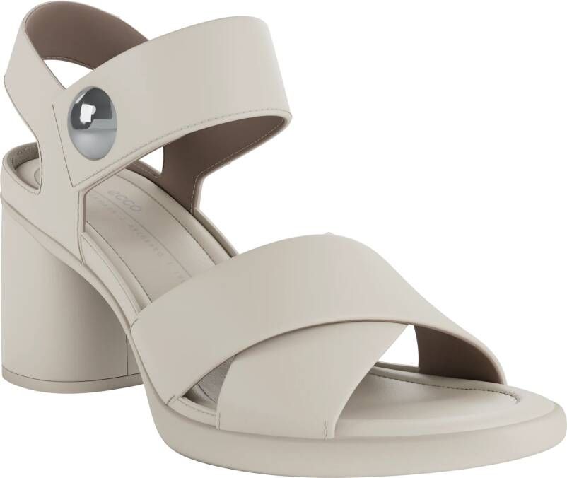 ECCO Sculpted Sandal LX 55 Dames leren sandaal met hak Beige Size: 42 (UK 8-8.5)