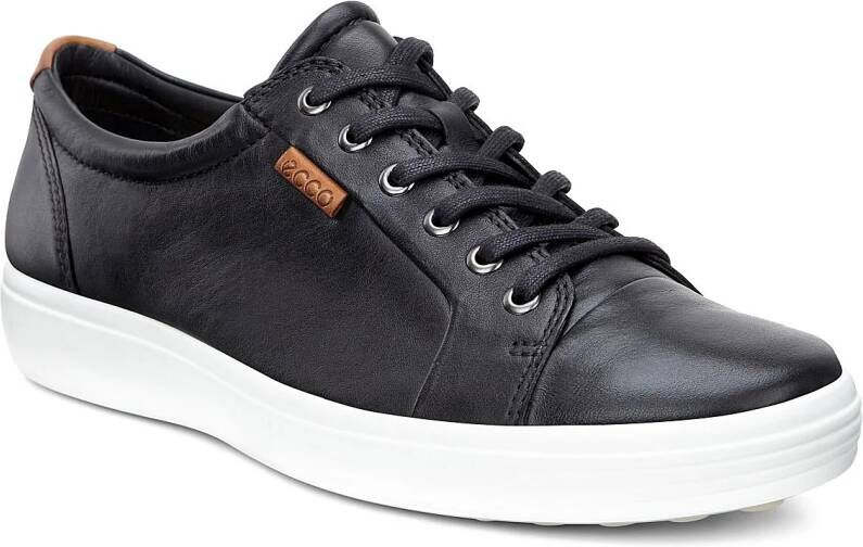 ECCO Soft 7 M Heren leren sneaker Zwart Size: 47 (UK 12-12.5)