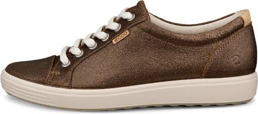 ECCO Soft 7 W Dames leren sneaker Bruin Size: 40 (UK 6.5-7)