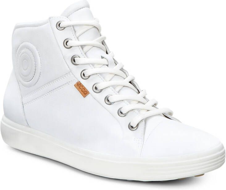 ECCO Soft 7 W Dames hoge leren sneaker Wit Size: 36 (UK 3.5-4)