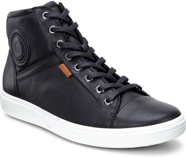 ECCO Soft 7 W Dames hoge leren sneaker Zwart Size: 43 (UK 9-9.5)