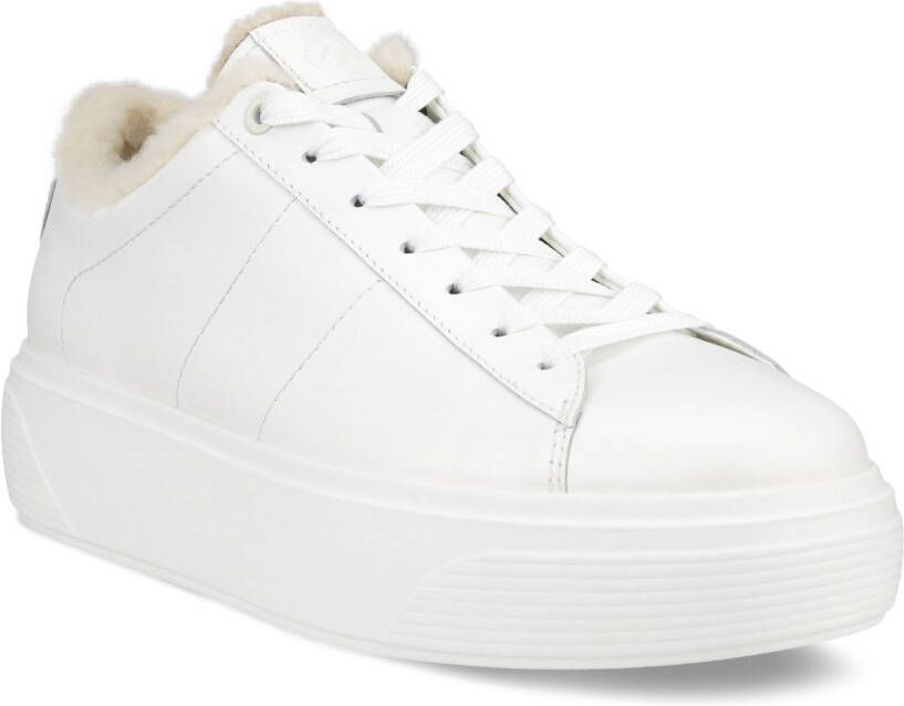 ECCO Street Platform W Dames leren sneaker Wit Size: 40 (UK 6.5-7)