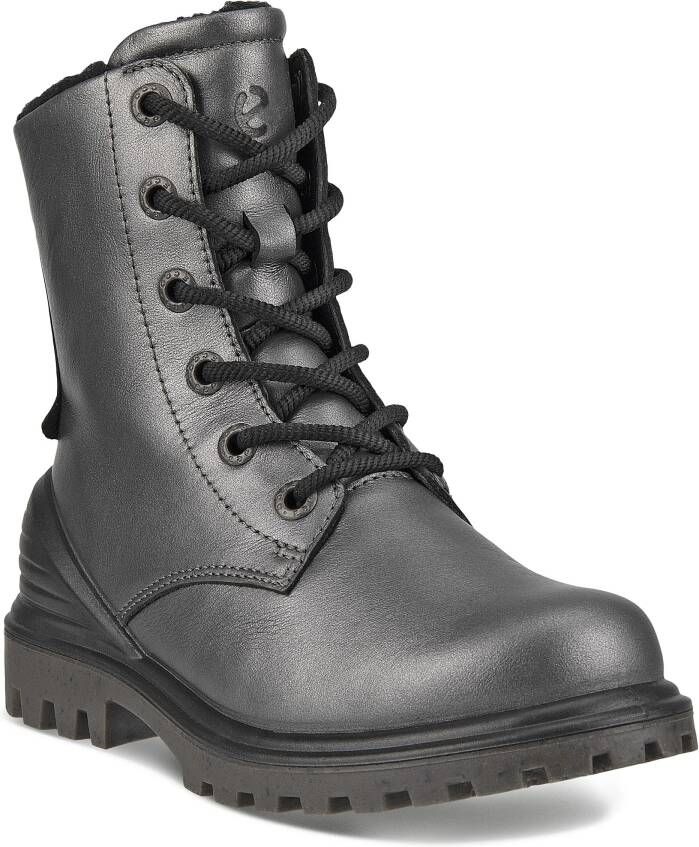 ECCO Tredtray K Kinderen leren veterboot Zilver Size: 31 (UK 12.5-13)