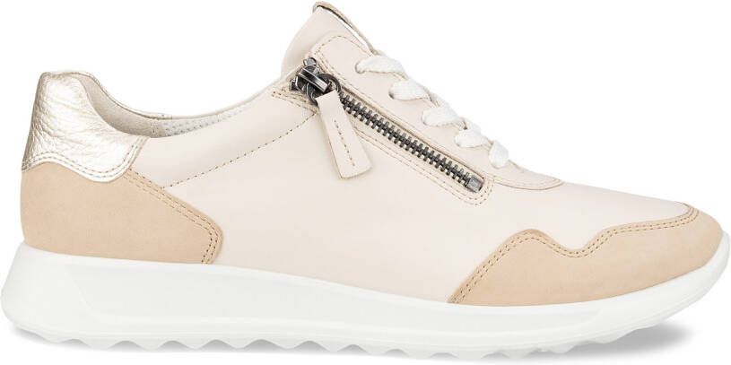 ECCO Flexure Runner W Dames leren sneaker Beige Size: 36 (UK 3.5-4)