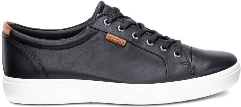 ECCO Soft 7 M Heren leren sneaker Zwart Size: 40 (UK 6.5-7)
