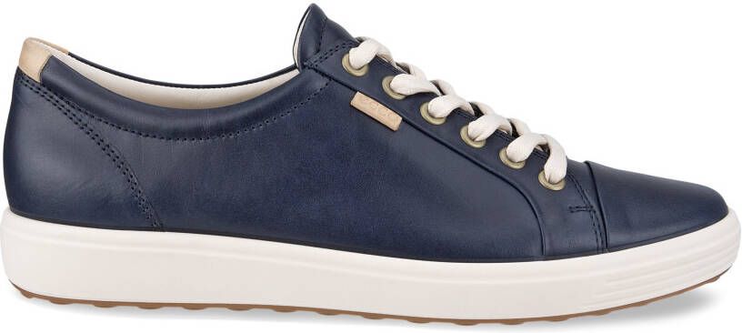 ECCO Soft 7 W Dames leren sneaker Marineblauw Size: 37 (UK 4.5)