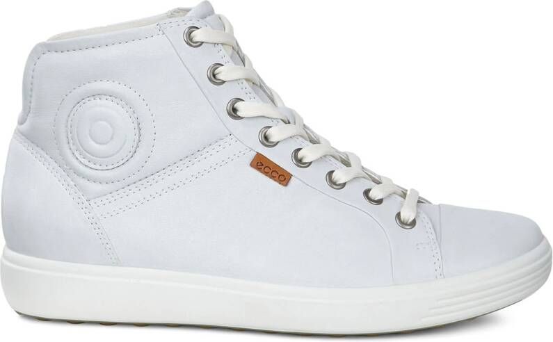 ECCO Soft 7 W Dames hoge leren sneaker Wit Size: 36 (UK 3.5-4)