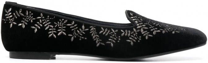 10 CORSO COMO x Castañer Hojas fluwelen slippers Zwart