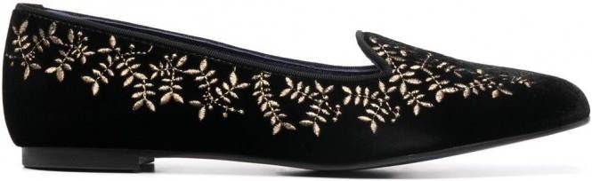 10 CORSO COMO x Castañer Hojas fluwelen slippers Zwart