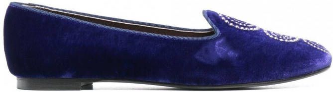 10 CORSO COMO x Castaner Zainab fluwelen slippers Blauw
