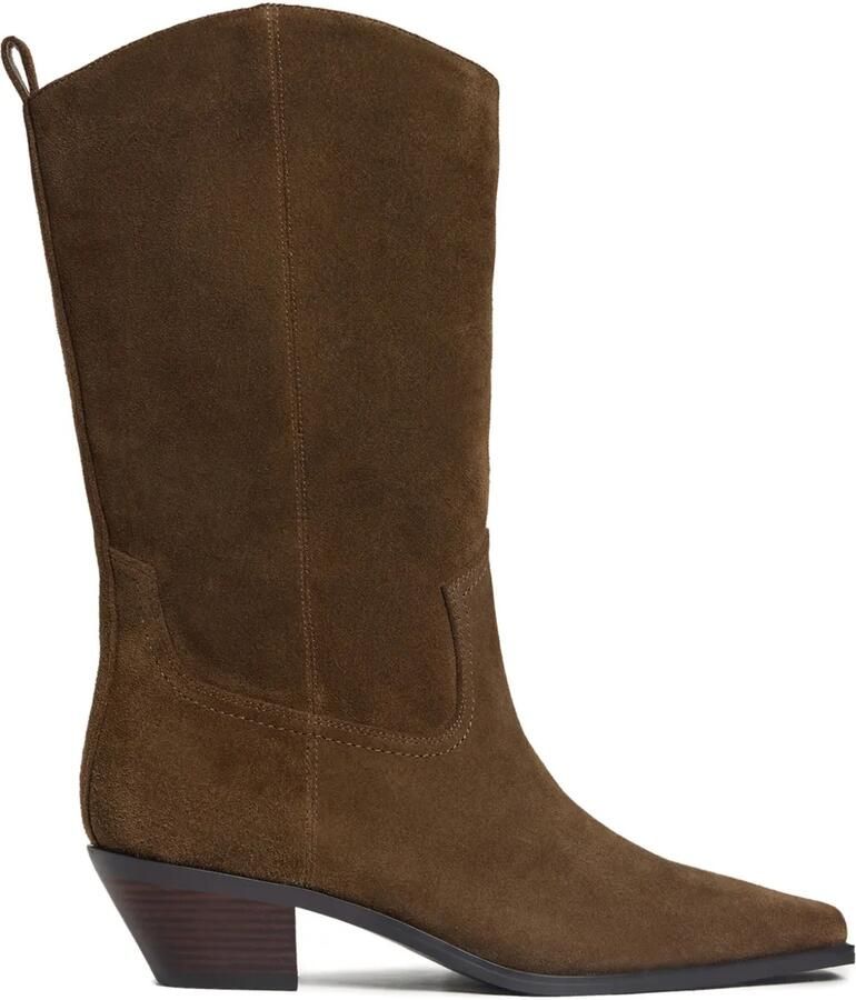 12 STOREEZ 40 mm suède laarzen met Western-stijl Bruin