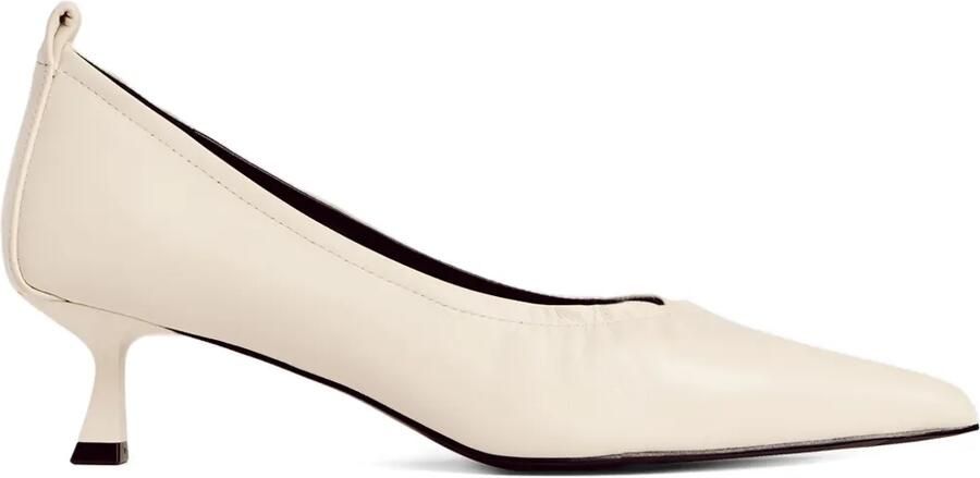 12 STOREEZ 45 mm leren pumps met puntige neus Wit