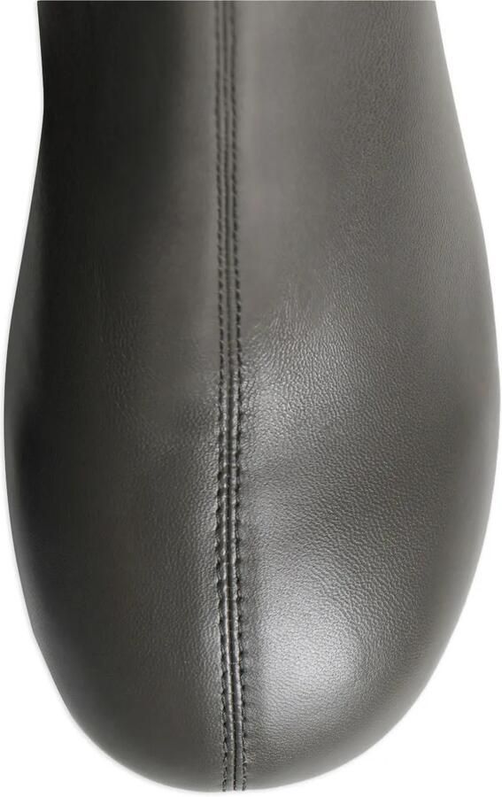 12 STOREEZ 65 mm leren enkellaarzen met blokhak Grijs - Foto 5