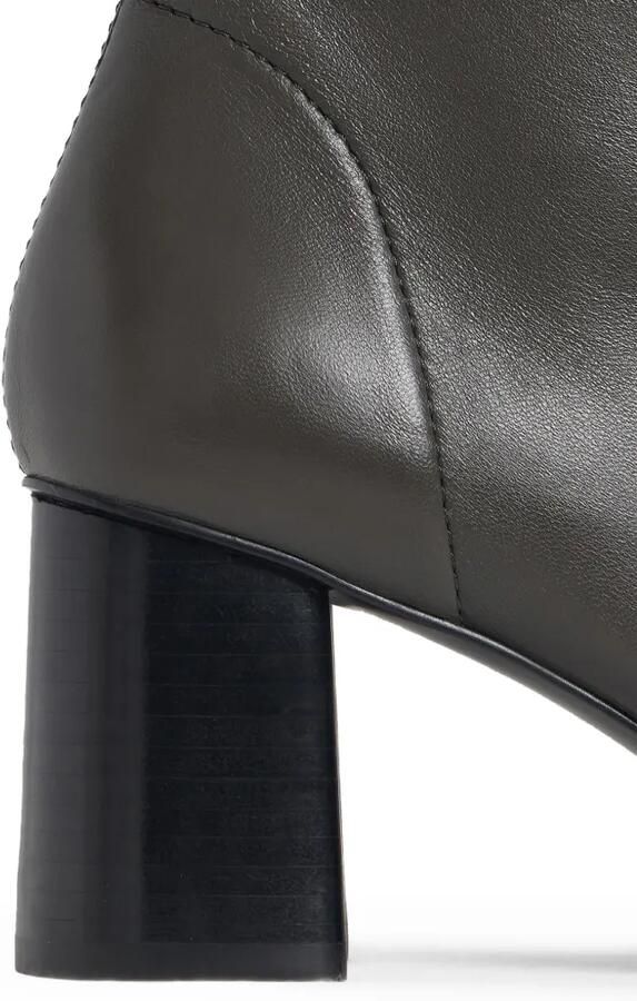 12 STOREEZ 65 mm leren enkellaarzen met blokhak Grijs - Foto 4