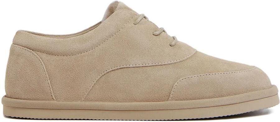 12 STOREEZ Leren derby schoenen Beige