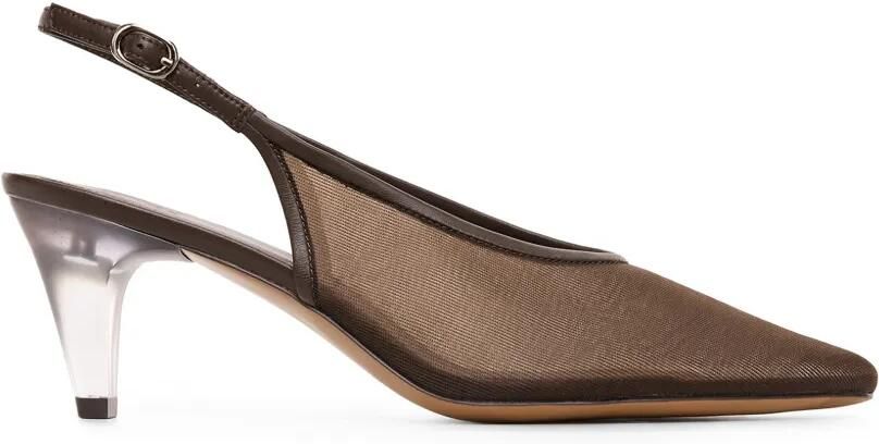 12 STOREEZ Slingback pumps met mesh Bruin