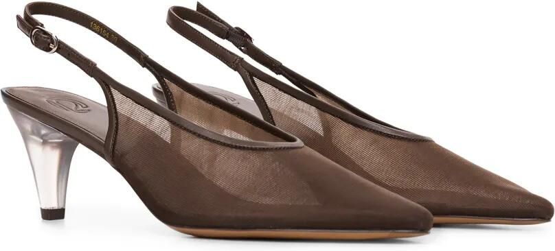 12 STOREEZ Slingback pumps met mesh Bruin - Foto 5