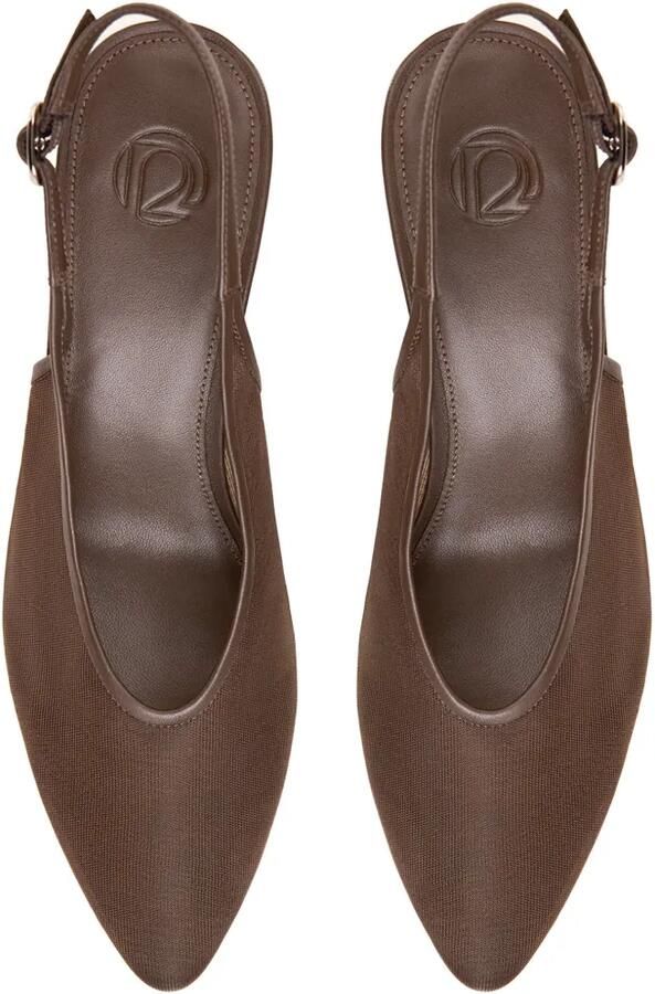 12 STOREEZ Slingback pumps met mesh Bruin - Foto 3