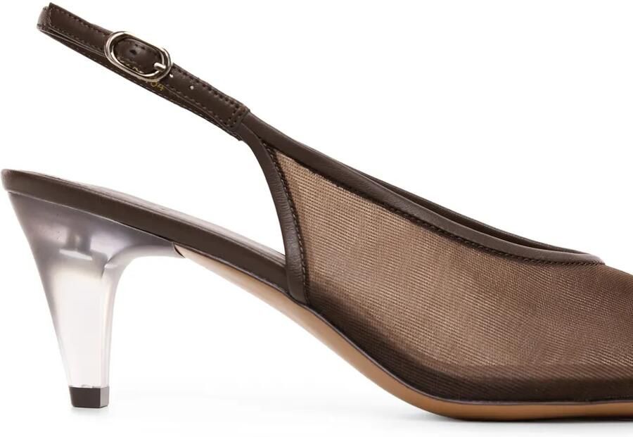 12 STOREEZ Slingback pumps met mesh Bruin - Foto 2