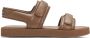 12 STOREEZ Gewatteerde leren sandalen Beige - Thumbnail 1