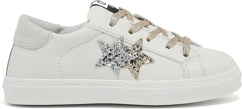 2 Star Kids Sneakers met ster met glitters Wit