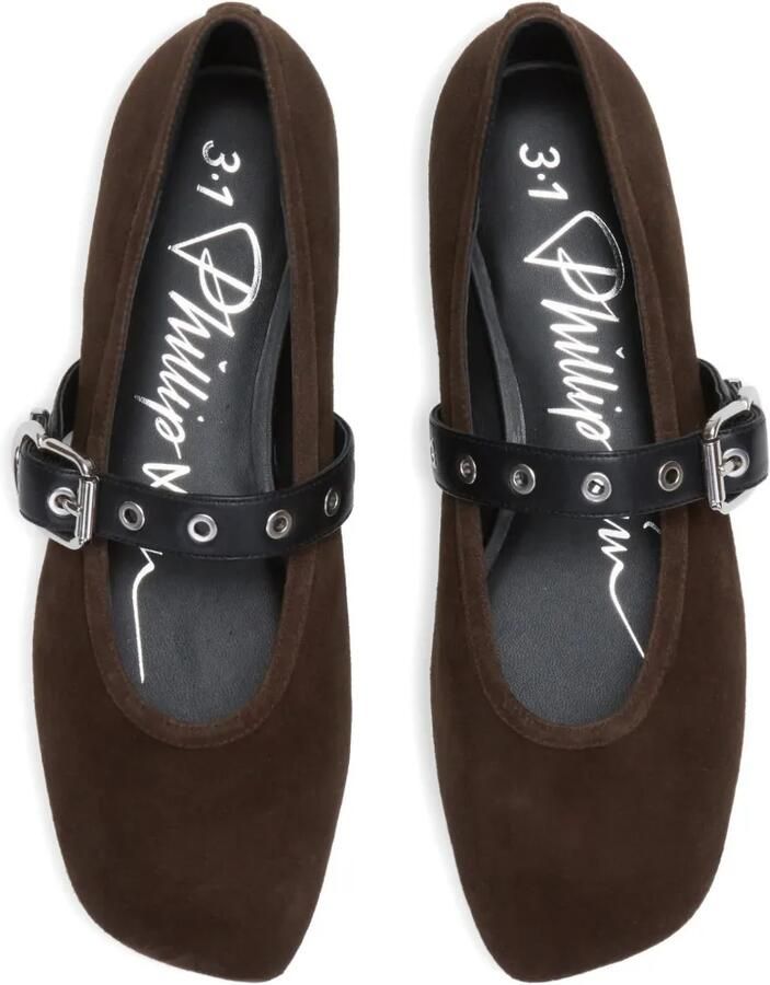 3.1 Phillip Lim Ballerina's met gespbandje Bruin - Foto 2