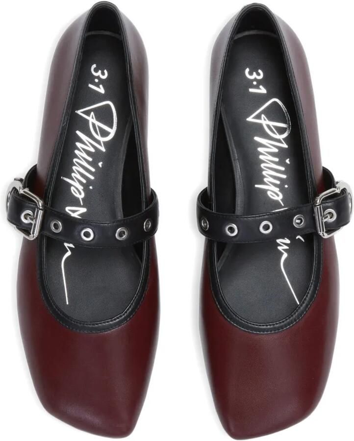 3.1 Phillip Lim Mary Jane ballerina's met gesp Rood - Foto 2