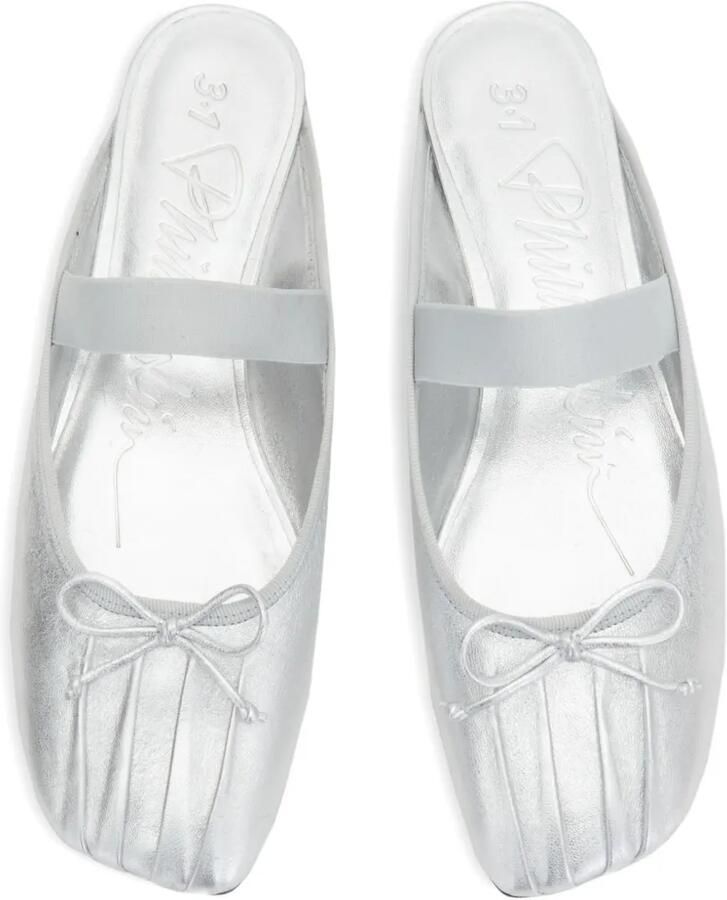 3.1 Phillip Lim Muiltjes met elastische band en strikdetail Zilver - Foto 2