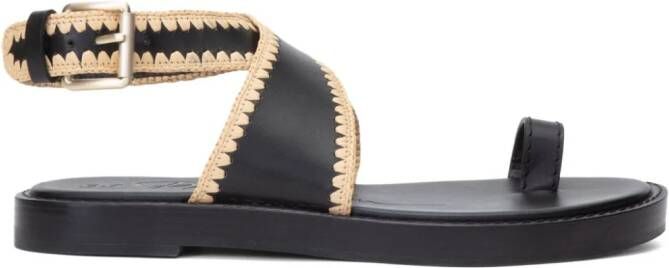 3.1 Phillip Lim Naya raffia sandalen Zwart