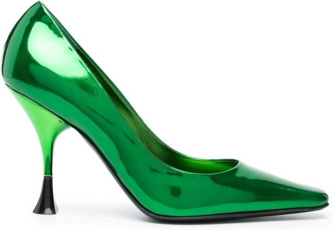 3juin Pumps met vierkante afwerking Groen