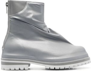 424 Enkellaarzen met metallic-effect Zilver