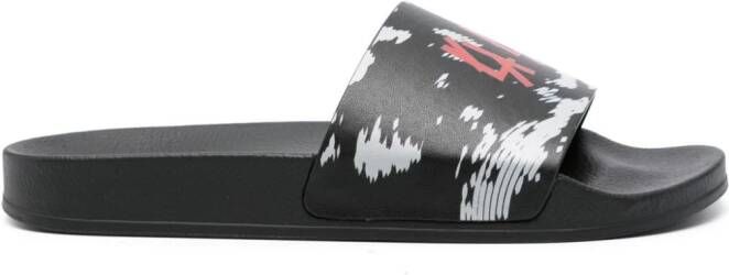 44 LABEL GROUP Slippers met logoprint Zwart - Foto 1