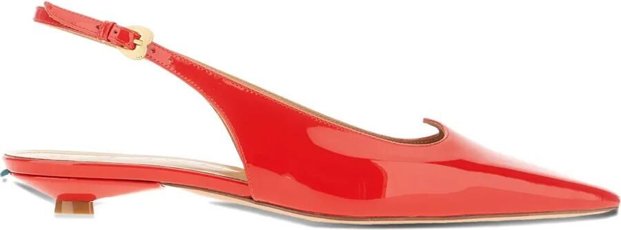 A.Bocca 15 mm platte slingback pumps met puntige neus Rood