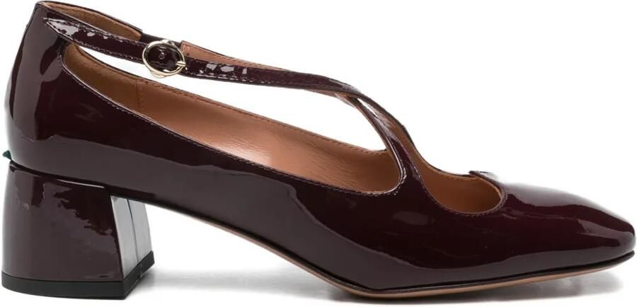 A.Bocca 45mm pumps met vierkante neus en gekruist detail Rood