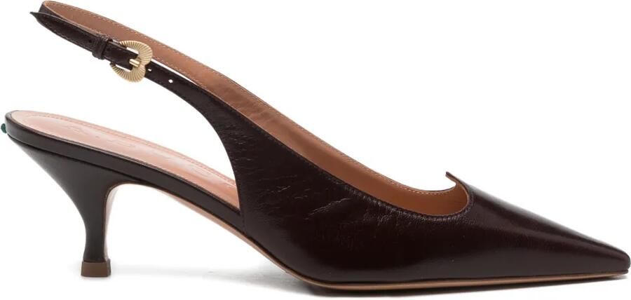 A.Bocca 60 mm slingback pumps met puntige neus Bruin