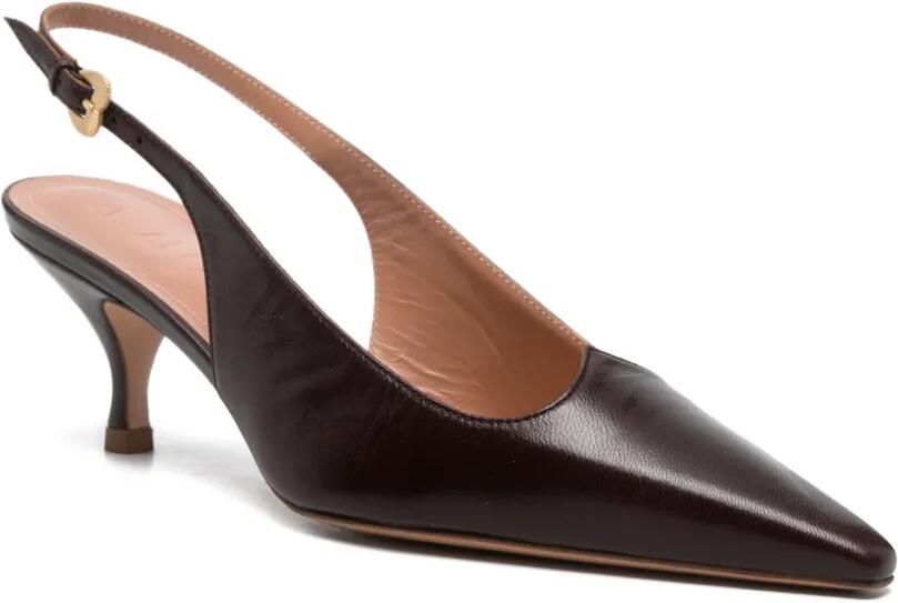 A.Bocca 60 mm slingback pumps met puntige neus Bruin - Foto 2