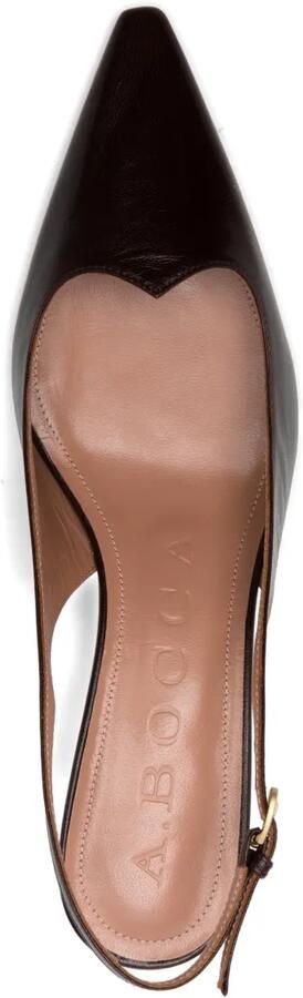 A.Bocca 60 mm slingback pumps met puntige neus Bruin - Foto 4