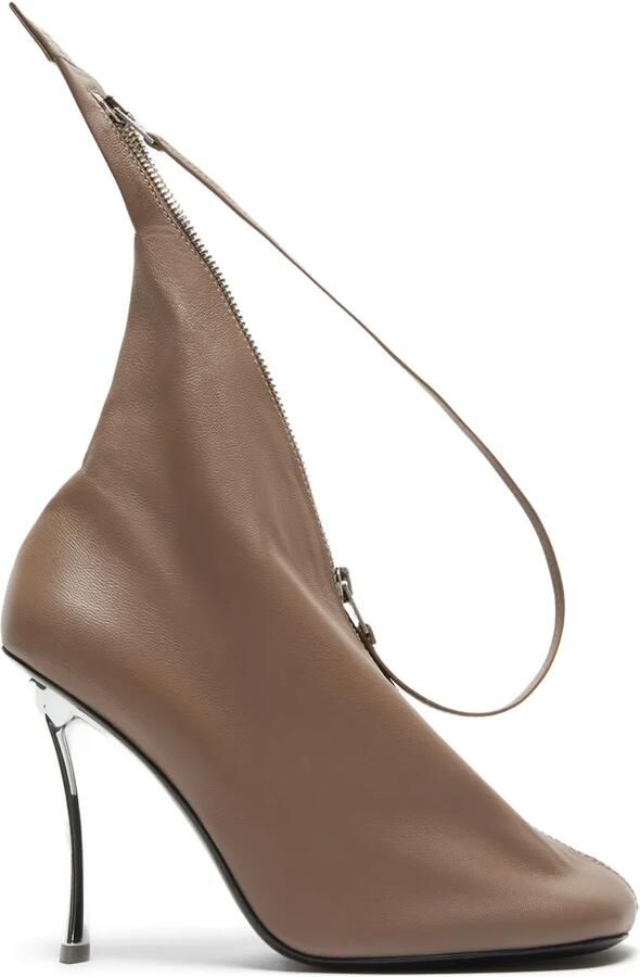 Acne Studios 100 mm leren pumps met rits Bruin