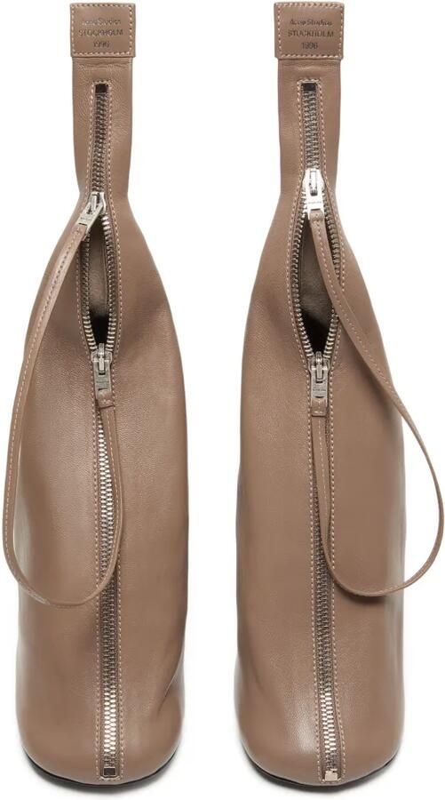 Acne Studios 100 mm leren pumps met rits Bruin - Foto 3