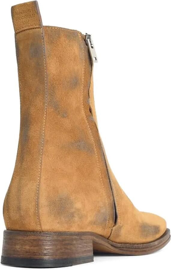 Acne Studios Enkellaarzen met vierkante neus en rits Beige - Foto 3