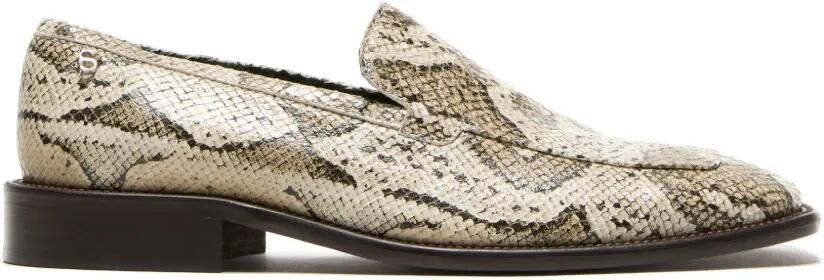 Acne Studios Leren loafers met slangen-print Beige - Foto 4