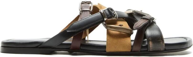 Acne Studios Leren sandalen met bandjes Zwart