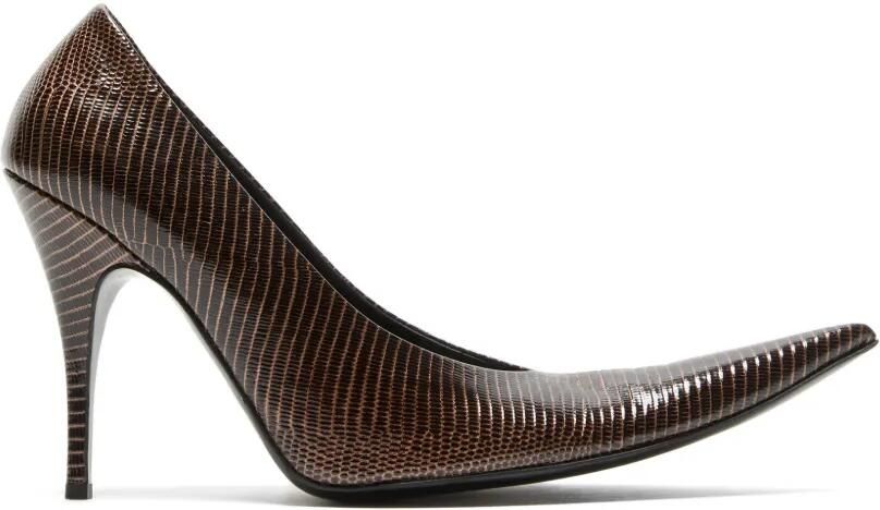 Acne Studios Pumps met hagedissen-print en puntige neus Bruin
